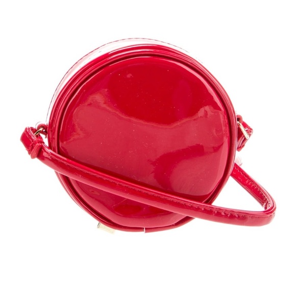 ♥️ Marc Jacobs Mini Crossbody Round Circle Canteen Bag 4" Red Patent Leather - Picture 12 of 12